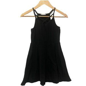 Shein Girls Black Cotton Mini Size 11-12 Years Round Neck Sleeveless Spaghetti